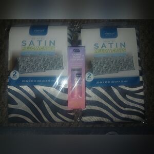 NIB 4 Satin Zebra Print Pillowcases  1 Lavender Calming Sleep Pillow Spray